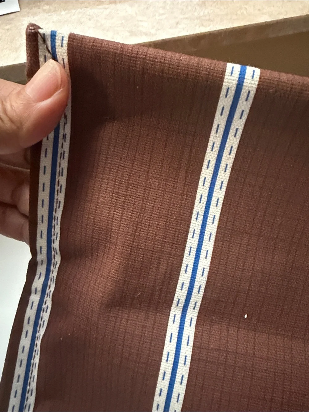 Anthropologie Brown Striped Reusable Shopping Tote handmade by India